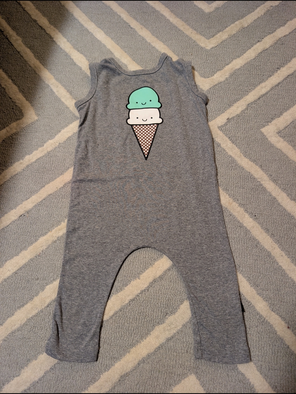 Whistle & Flute Baby Romper with Cute Ice Cream Graphic